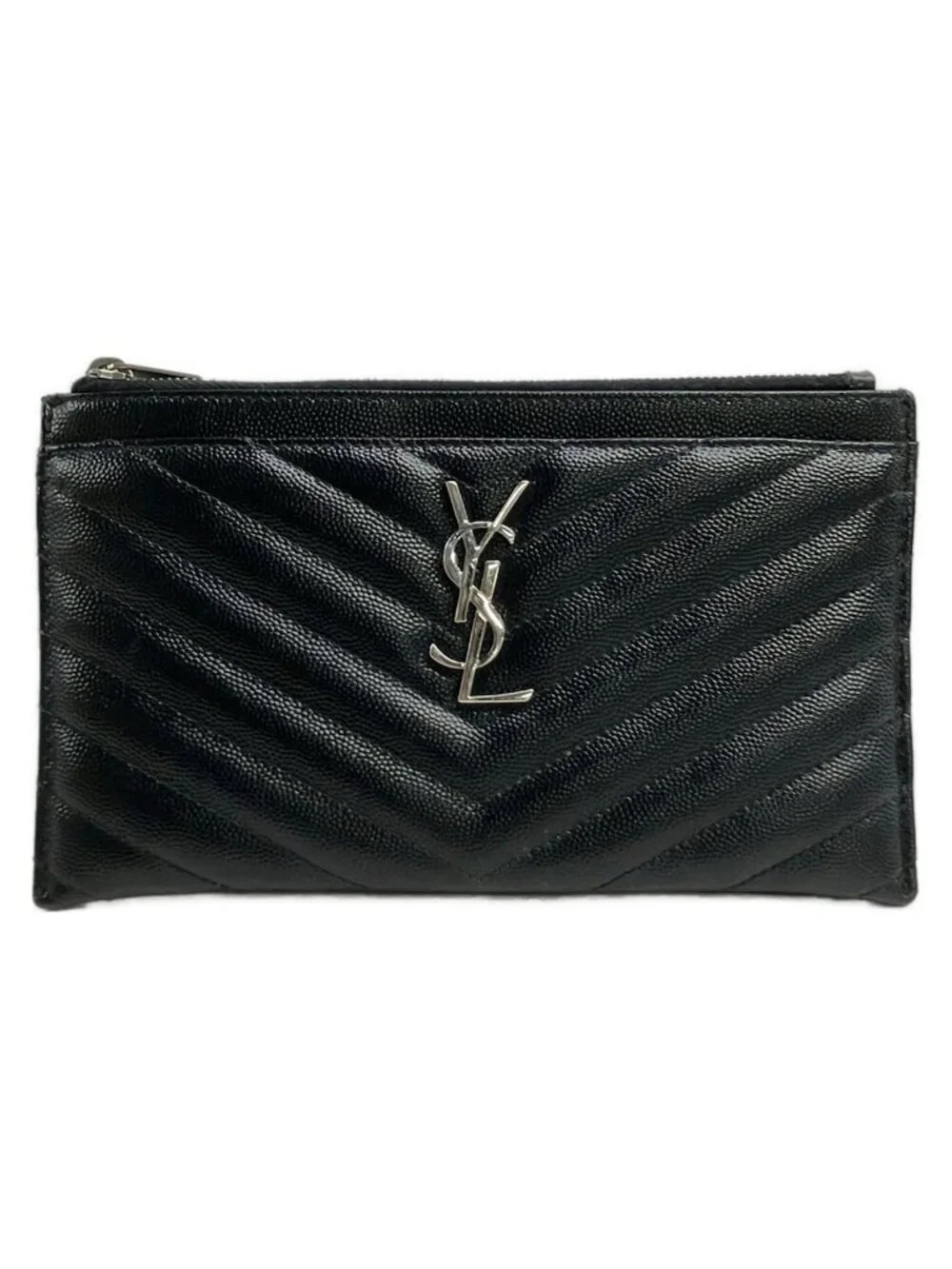 Saint Laurent Paris Pouch Black Leather